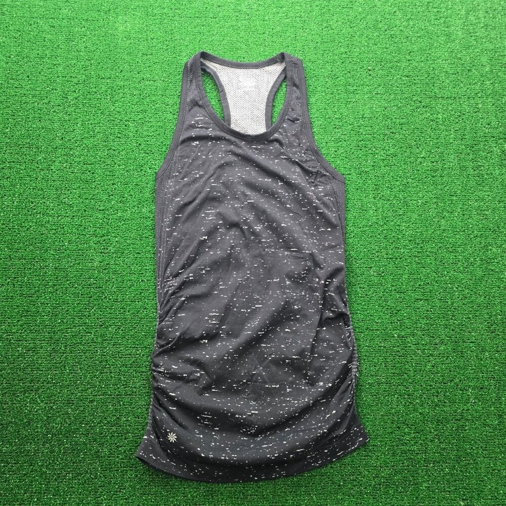 Athleta Tank Top Womens XS Black Speedlight Speckled Sleeveless Gym Yoga